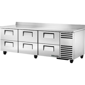 True TWT-93D-6-HC 93 1/4 inch Worktop Refrigerator with 6 Drawers