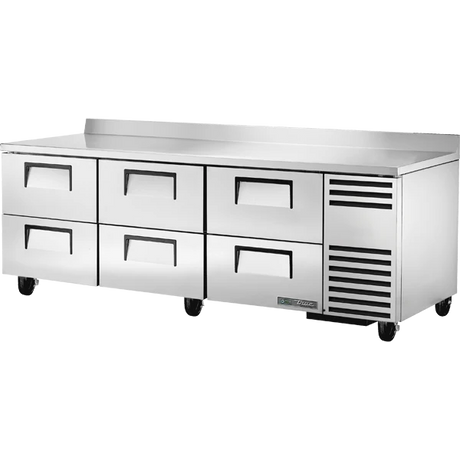 True TWT-93D-6-HC 93 1/4 inch Worktop Refrigerator with 6 Drawers