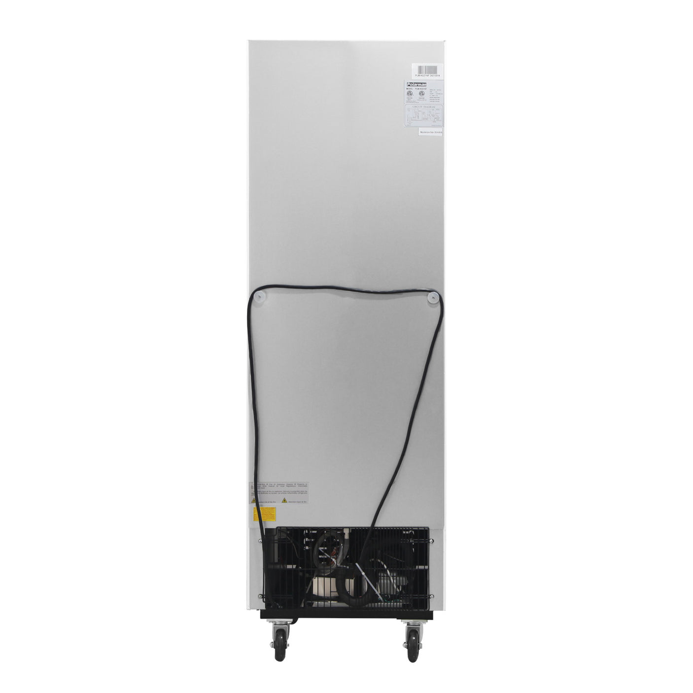Polarman PLM-HGD16R 25" Black Refrigerated Single Swing Glass Door Merchandiser with LED Lighting, 16 cu.ft
