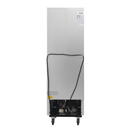 Polarman PLM-HGD16R 25" Black Refrigerated Single Swing Glass Door Merchandiser with LED Lighting, 16 cu.ft