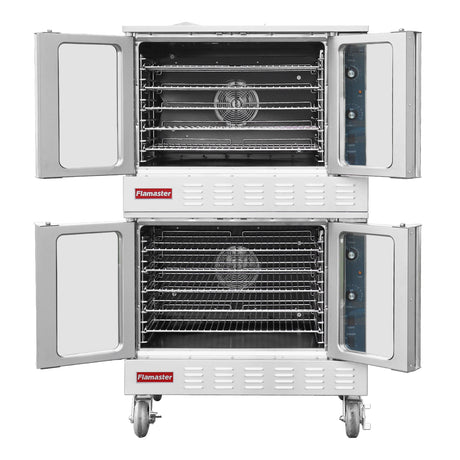 Flamaster FLM-COG-2 38" Double Deck Gas Convection Oven, NG/LPG, 10 Racks, 108,000 BTU