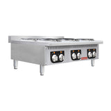 Flamaster FLM-EHP36 36" Commercial Electric Hot Plate - 6 Burners, 208V, 3 Phase