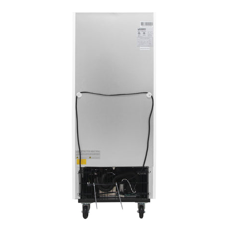 Polarman PLM-HGD12R 25" Black Refrigerated Single Swing Glass Door Merchandiser with LED Lighting, 12 cu.ft