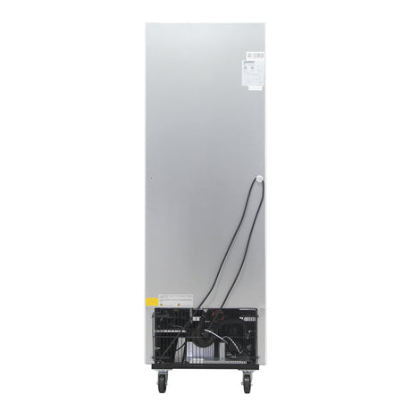 Polarman PLM-HGD23F 26 3/4" Black Single Swing Glass Door Merchandiser Freezer with LED Lighting, 23 cu.ft