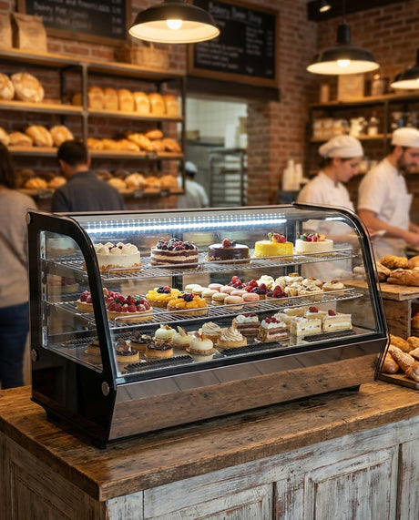 Polarman PLM-W160L-4 35″ Countertop Refrigerated Bakery Display Case with LED Lighting