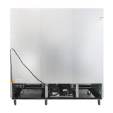 Polarman PLM-HGD72R 81" Black Refrigerated Triple Swing Glass Door Merchandiser with LED Lighting, 72 cu.ft