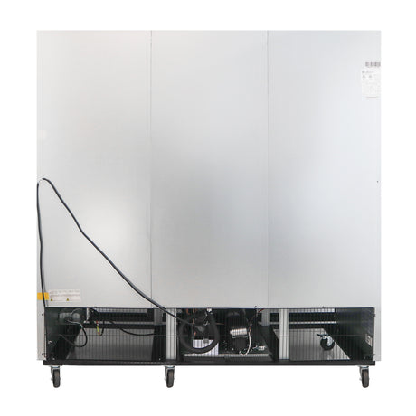 Polarman PLM-HGD72R 81" Black Refrigerated Triple Swing Glass Door Merchandiser with LED Lighting, 72 cu.ft