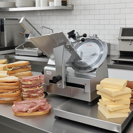 ChefAsst HB-320D Heavy-Duty Automatic Meat Slicer with 12.6" Stainless Steel Blade