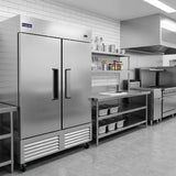 Polarman PLM-54RS 53 15/16" Reach-In Refrigerator with Double Solid Doors, Bottom Mount, Stainless Steel, 49 cu. ft.