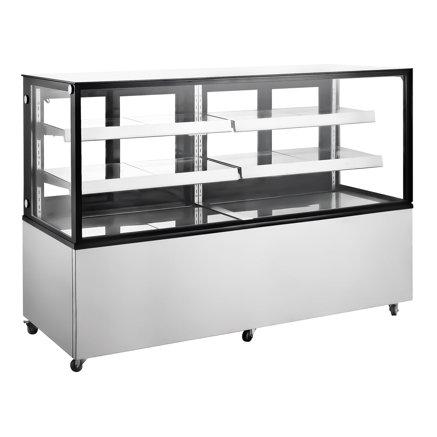 Polarman PLM-570S 72″ Square Glass Refrigerated Bakery Display Case with LED Lighting