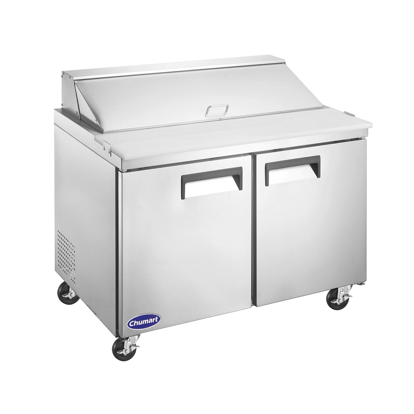 Chumart CMT-S48 46 7/8" Stainless Steel Sandwich Prep Table with Two Solid Full Doors