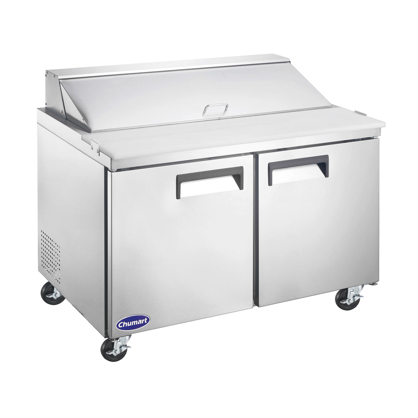 Chumart CMT-S60 60 1/4" Stainless Steel Sandwich Prep Table with Two Solid Full Doors