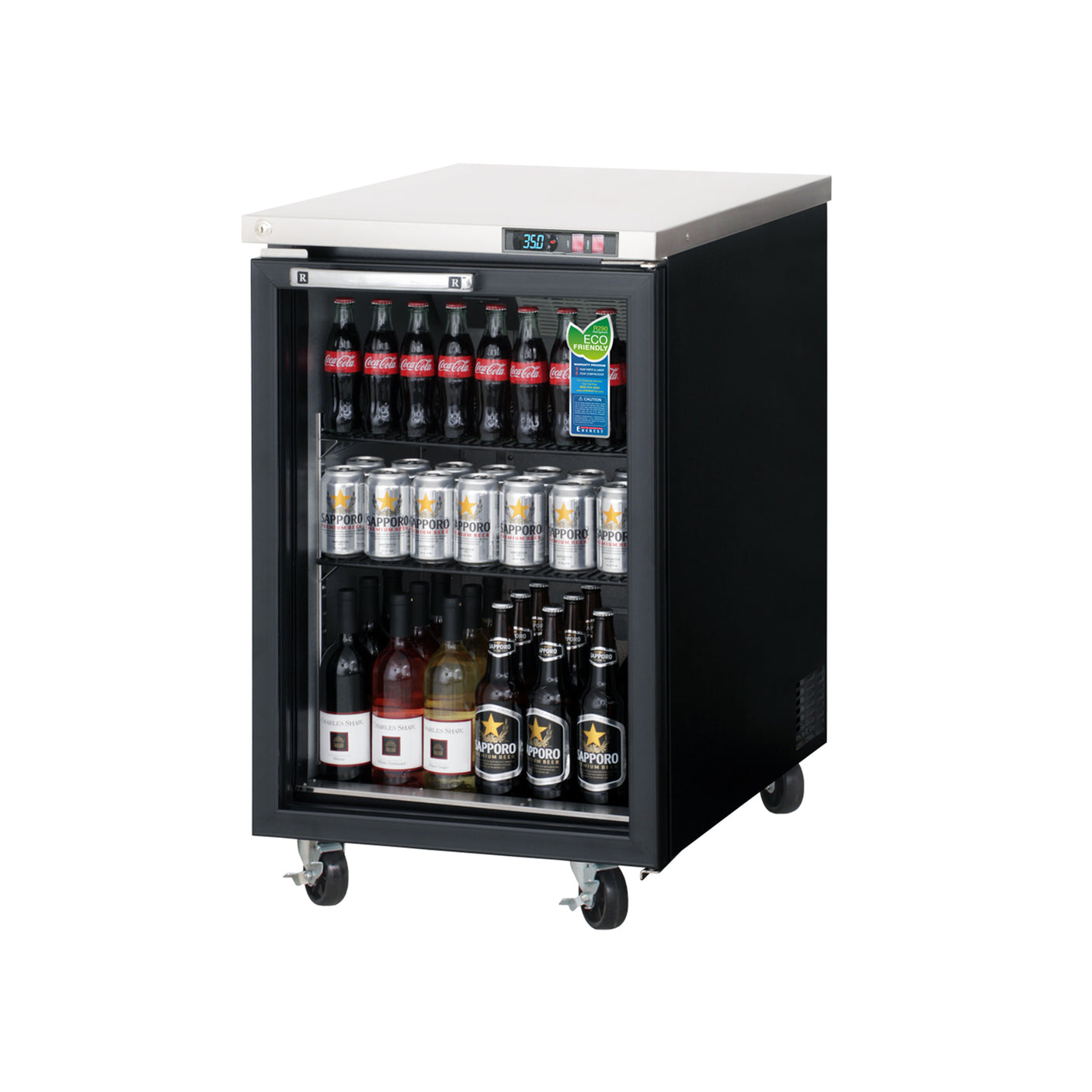 Everest EBB23G 23 1/2" Back Bar Cooler, Glass Door, 8 cu. ft.
