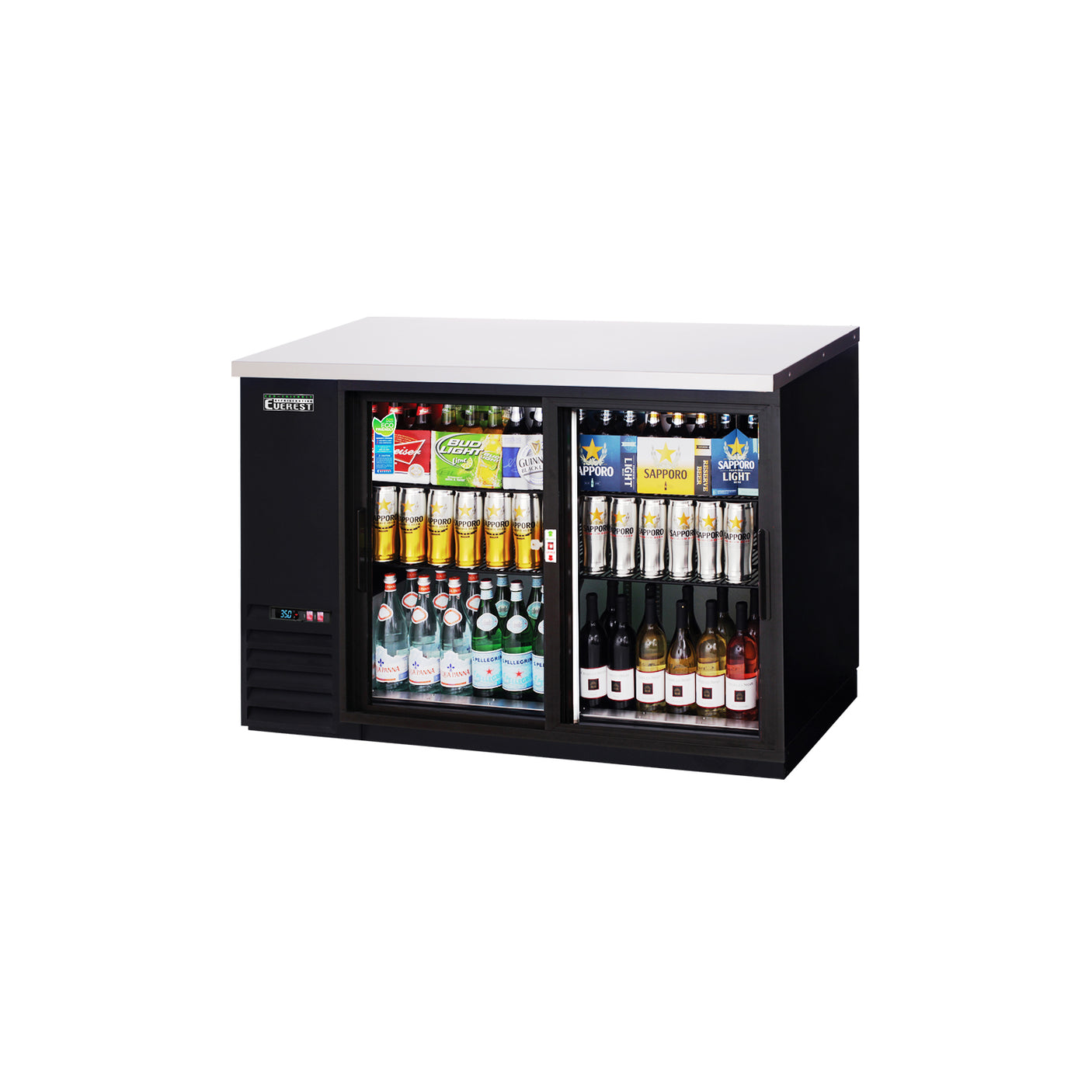 Everest EBB48G-SD 49" Back Bar Cooler, 2 Glass Doors, 13 cu. ft.