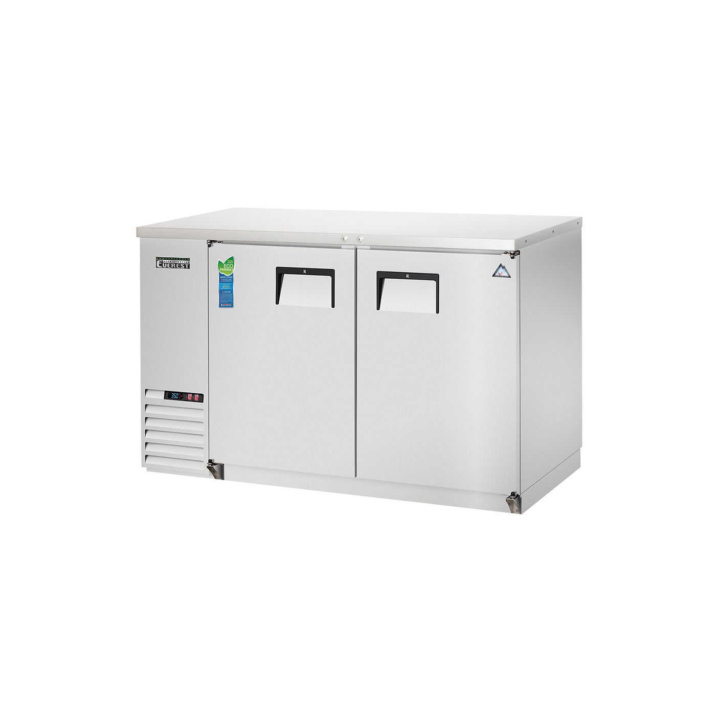 Everest EBB59-SS 57 3/4" Stainless Steel Back Bar Cooler, 2 Solid Doors, 20 cu. ft.