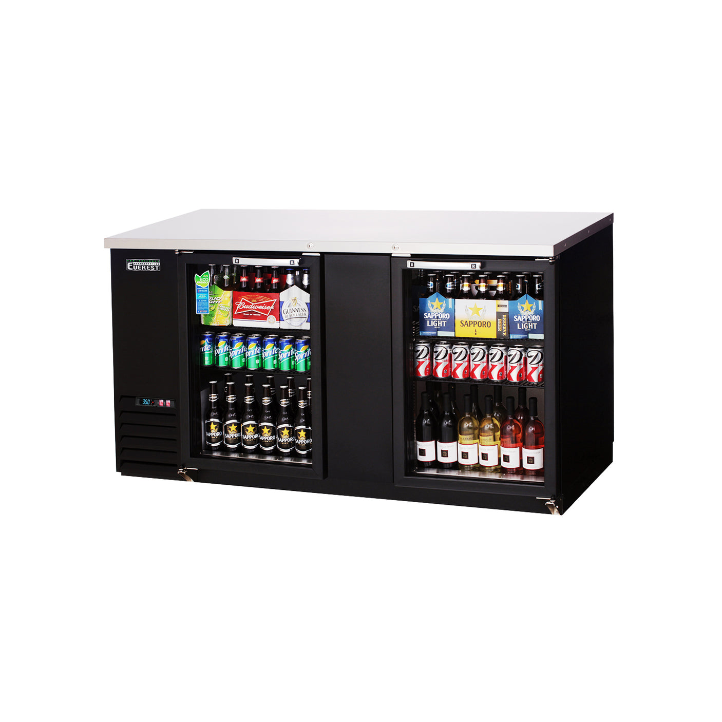 Everest EBB69G-24 68" Back Bar Cooler, 2 Glass Doors, 20 cu. ft.
