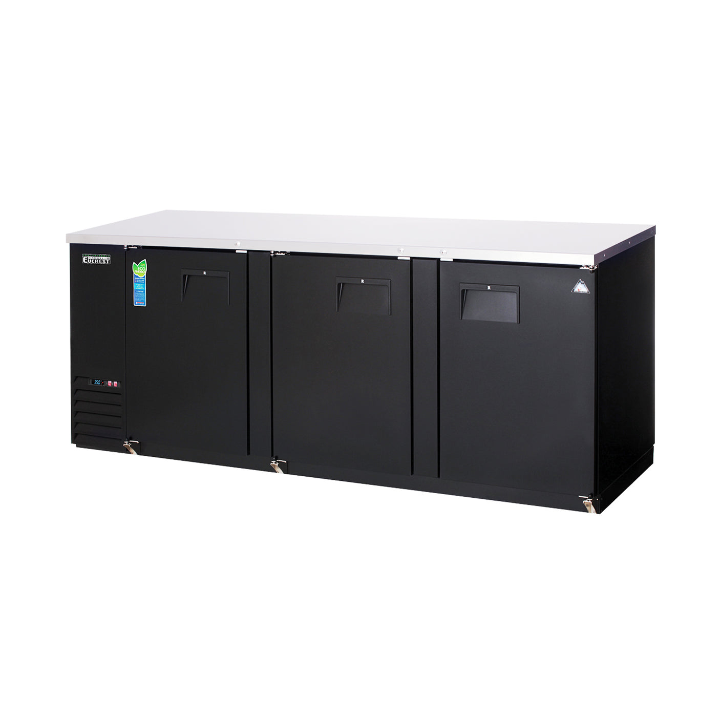 Everest EBB90 89 1/4" Back Bar Cooler, 3 Solid Doors, 32 cu. ft.