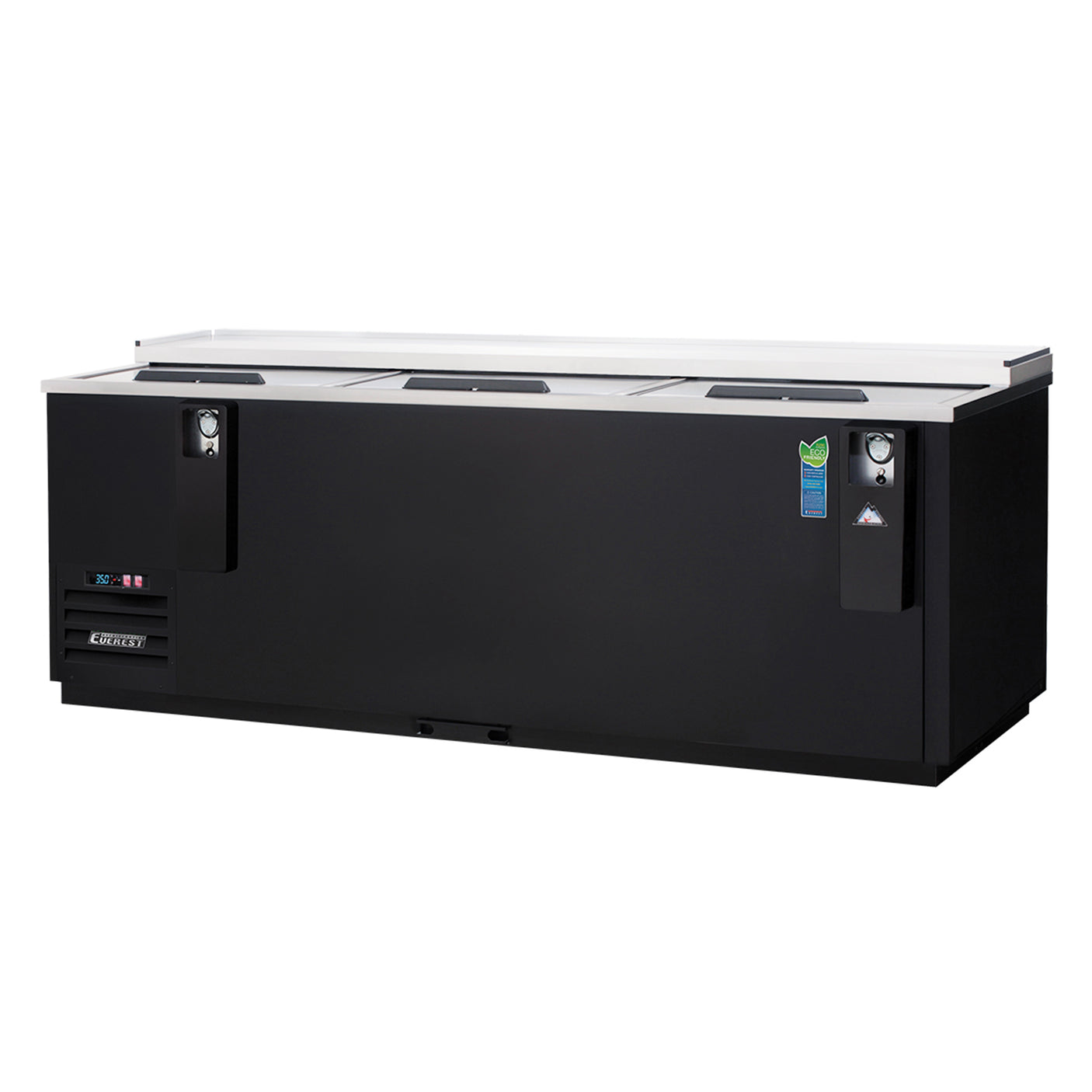 Everest EBC95 95 1/8" Black Horizontal Bottle Cooler, 3 Doors, 31 cu. ft.