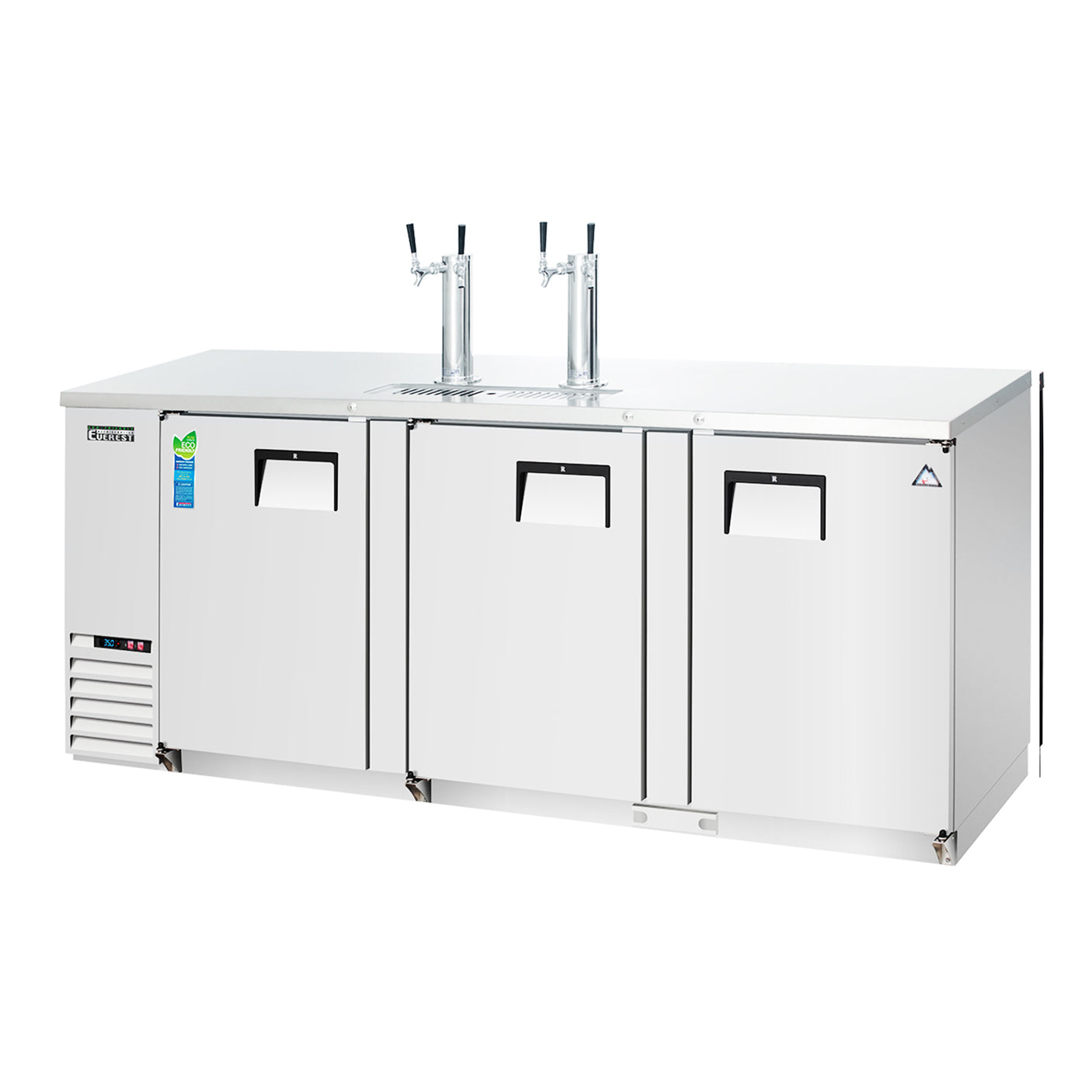 Everest EBD4-SS 89 1/4" Stainless Steel Direct Draw Keg Refrigerator, 3 Solid Doors, 32 cu. ft.