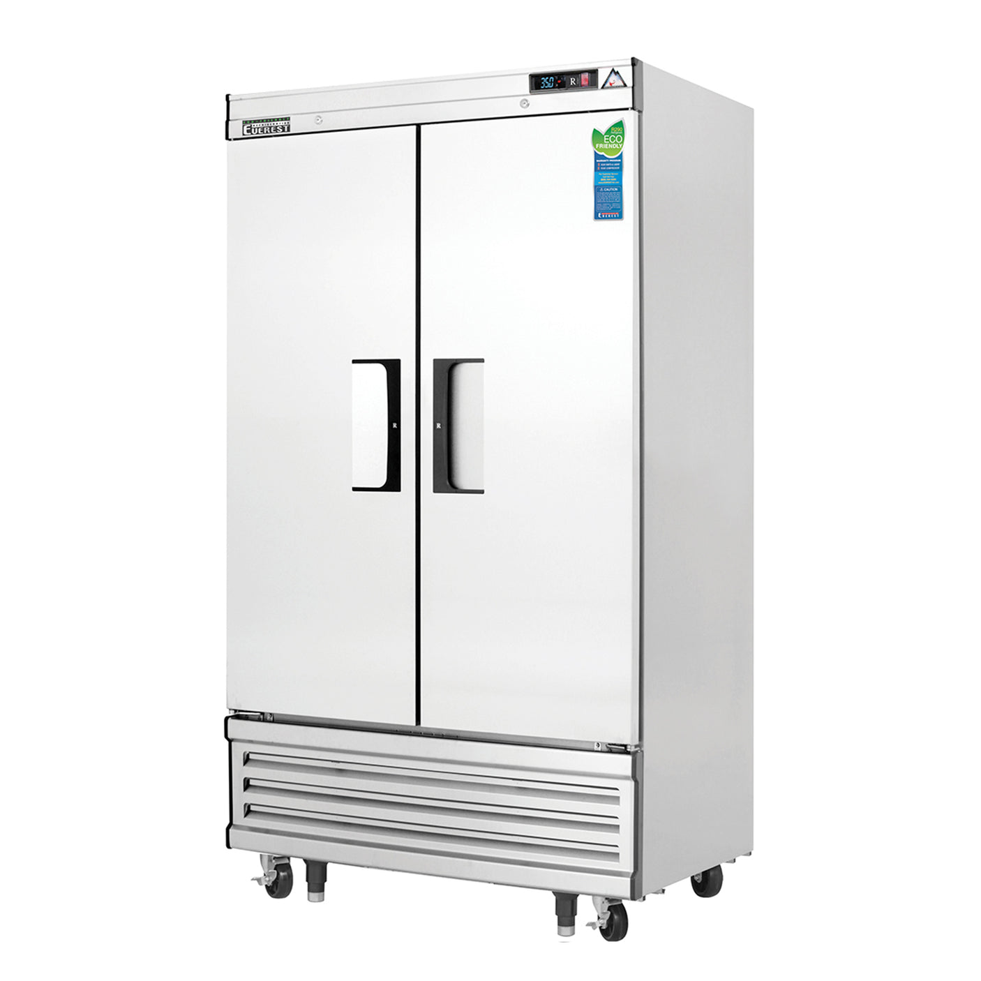 Everest EBNR2 39 3/8" Stainless Steel 33 cu. ft Reach-In Refrigerator, 2 Solid Full Doors, Bottom Mount