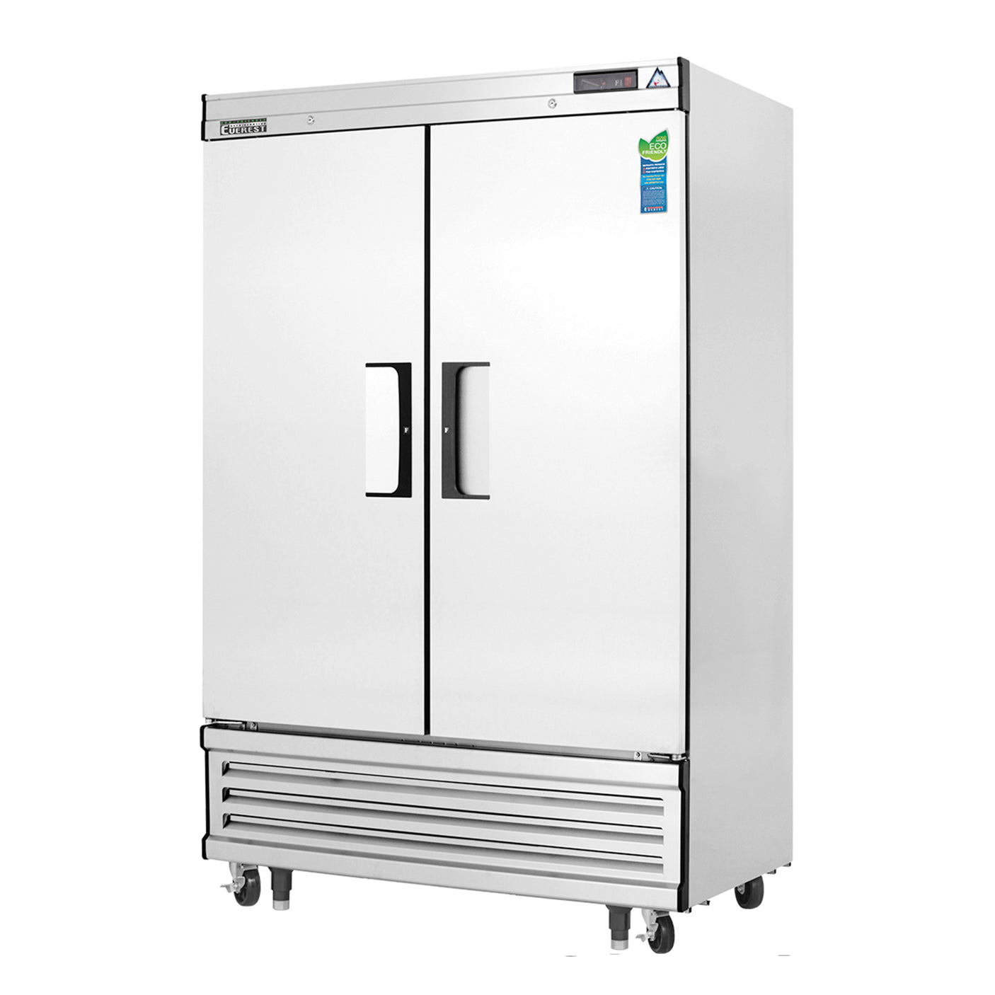 Everest EBSF2 49 5/8" Stainless Steel 48 cu. ft Reach-In Freezer, 2 Solid Full Doors, Bottom Mount