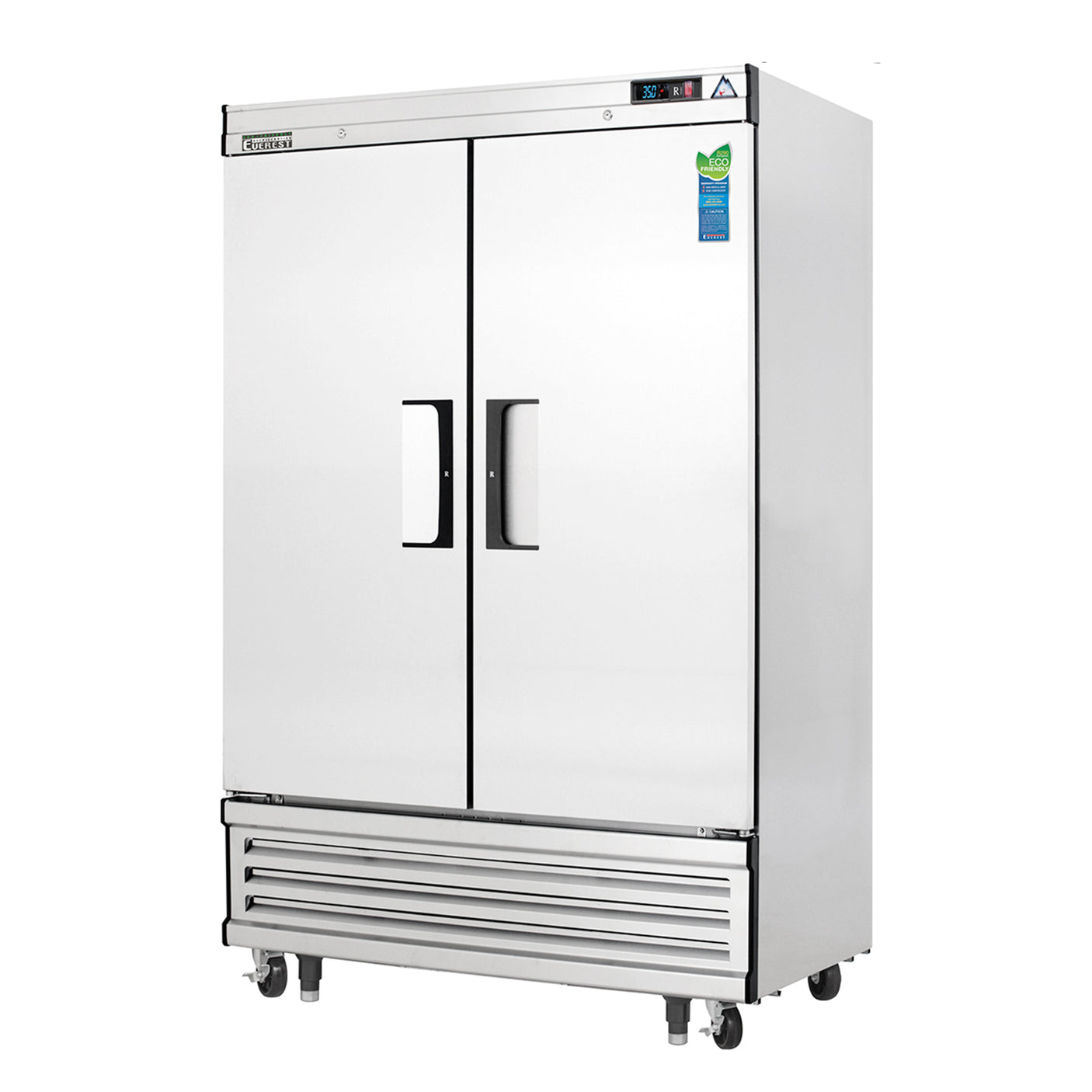 Everest EBSR2 49 5/8" Stainless Steel 48 cu. ft Reach-In Refrigerator, 2 Solid Full Doors, Bottom Mount
