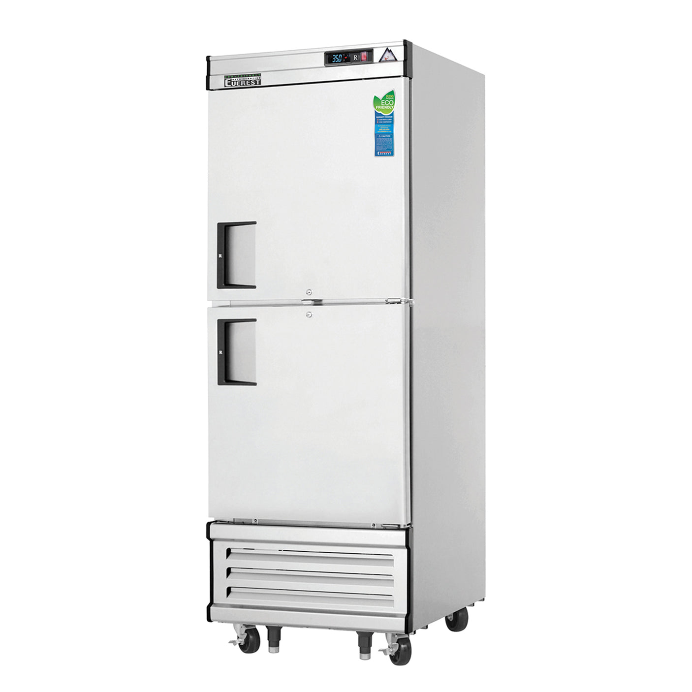 Everest EBWRH2 29 1/4" Stainless Steel 23 cu. ft Reach-In Refrigerator, 2 Solid Half Doors, Bottom Mount