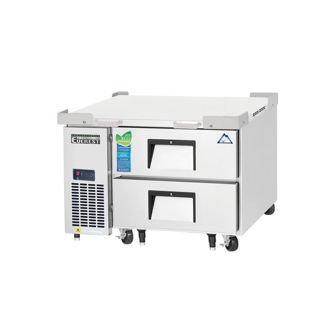 Everest ECB36D2 36 3/8" Stainless Steel Chef Base Refrigerator, 2 Drawers