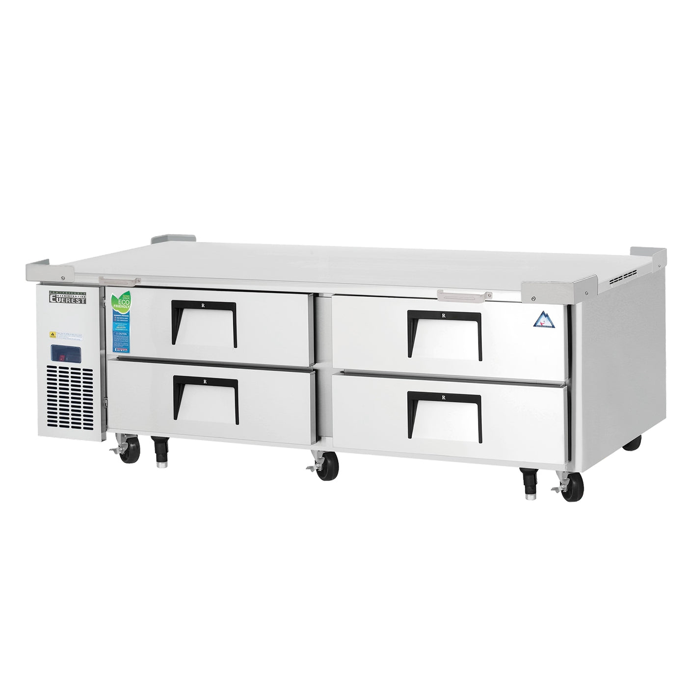 Everest ECB72D4 72 3/8" Stainless Steel Chef Base Refrigerator, 4 Drawers