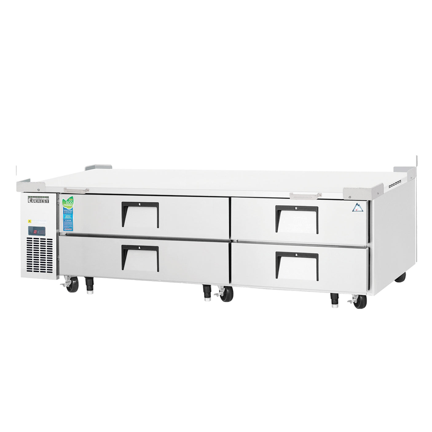Everest ECB82-84D4 84" Stainless Steel Chef Base Refrigerator, 4 Drawers