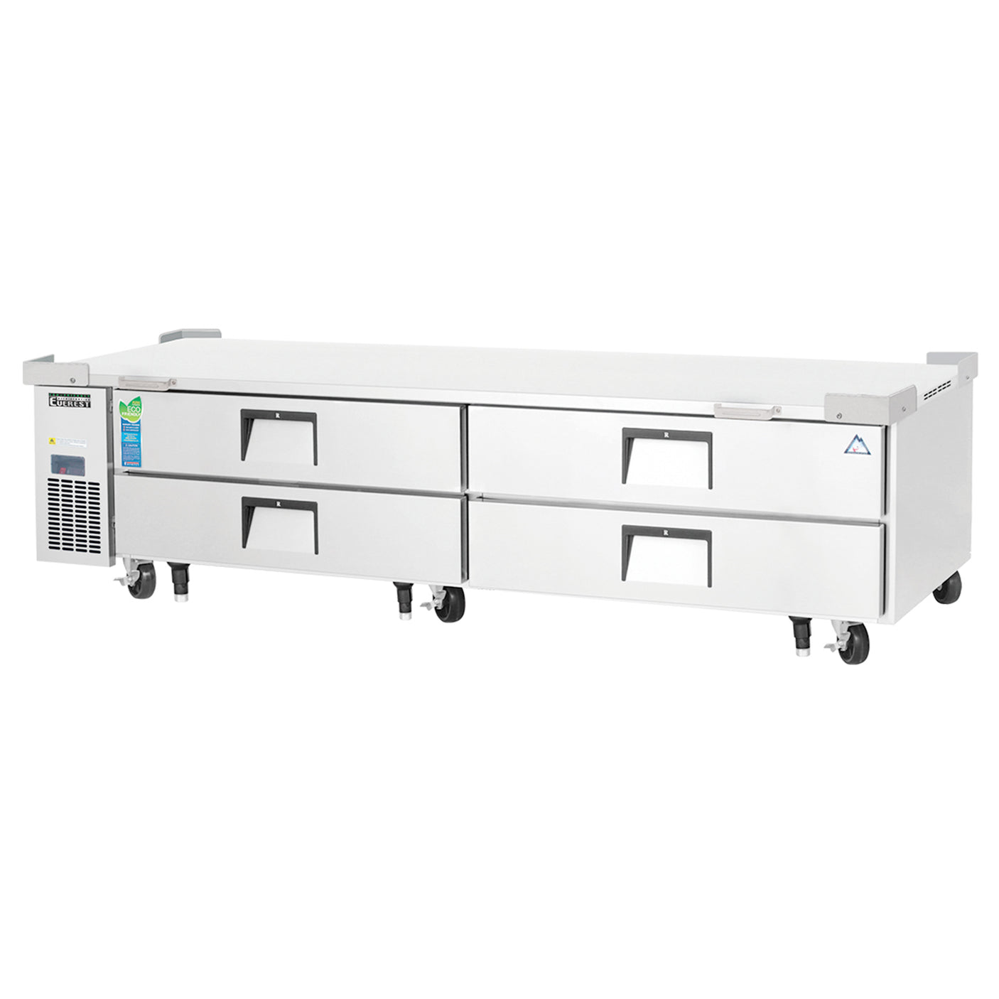 Everest ECB96D4 95 1/2" Stainless Steel Chef Base Refrigerator, 4 Drawers