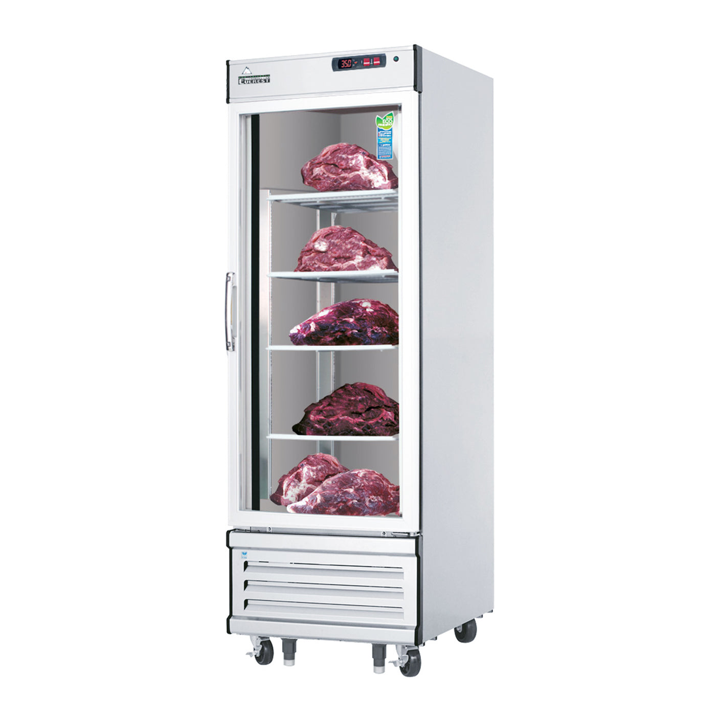 Everest EDA1 29 1/4" Stainless Steel 22 cu. ft Dry Ager & Thawing Refrigerator, Glass Full Door, Bottom Mount