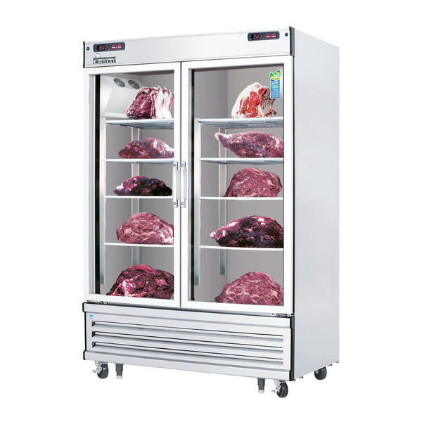 Everest EDA2 54 1/8" Dry Ager & Thawing Refrigerator with 2 Glass Full Doors, Bottom Mount, Stainless Steel, 50 cu. ft.