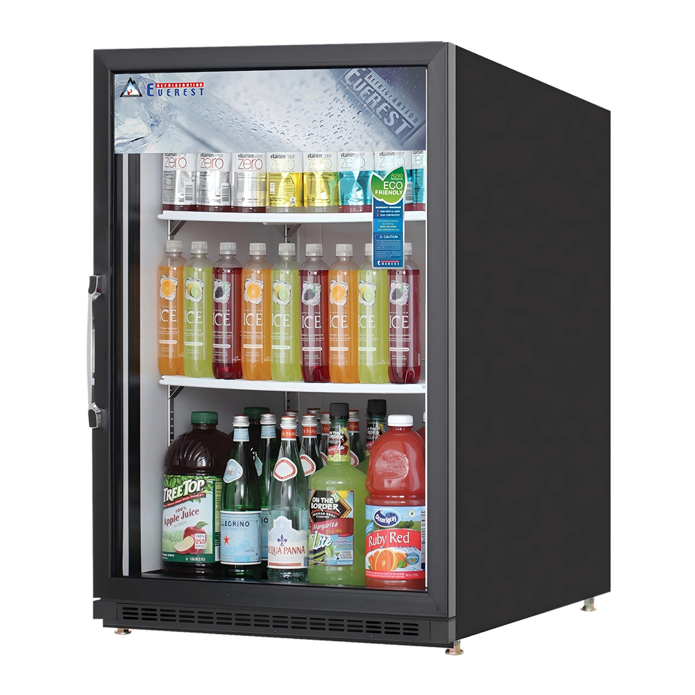 Everest EMGR5B 25" Black 5 cu. ft Refrigerator Merchandiser, 1 Glass Door
