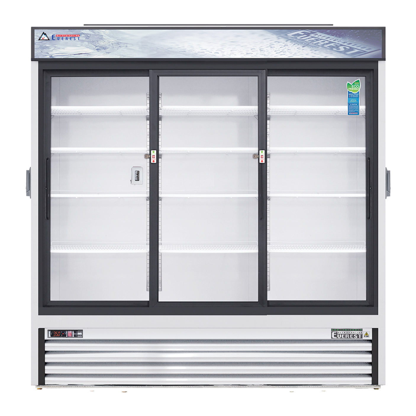 Everest EMSGR69C 72 7/8" White 71 cu. ft Chromatography Refrigerator, Triple Swing Doors