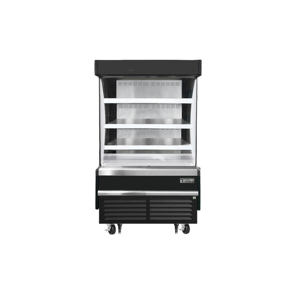 Everest EOMV-36-B-28-S 37 1/4" Open Air Merchandisers, Black Exterior, 9.3 cu. ft.