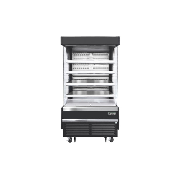 Everest EOMV-36-B-28-T 37 1/4" Open Air Merchandisers, Black Exterior, 12.8 cu. ft.