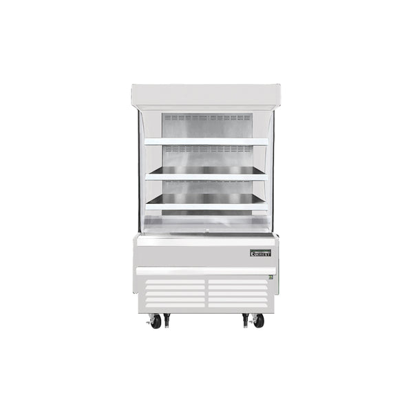 Everest EOMV-36-W-28-S 37 1/4" Open Air Merchandisers, White Exterior, 9.3 cu. ft.