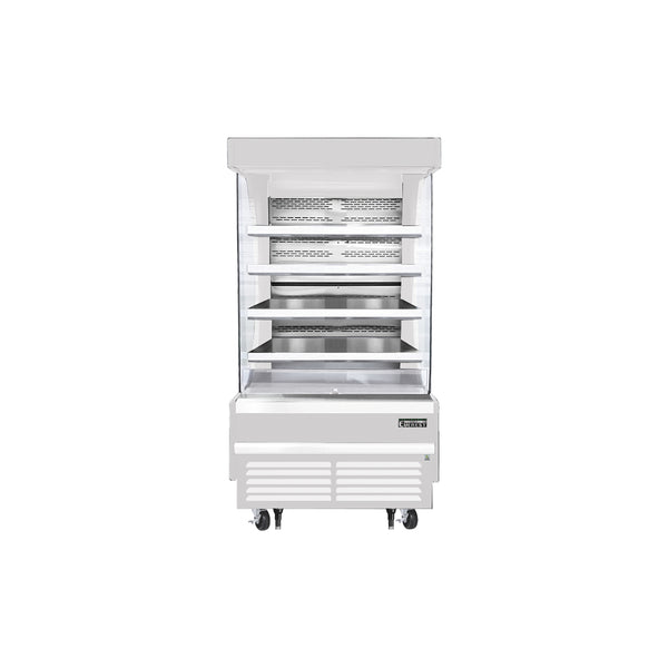 Everest EOMV-36-W-28-T 37 1/4" Open Air Merchandisers, White Exterior, 12.8 cu. ft.