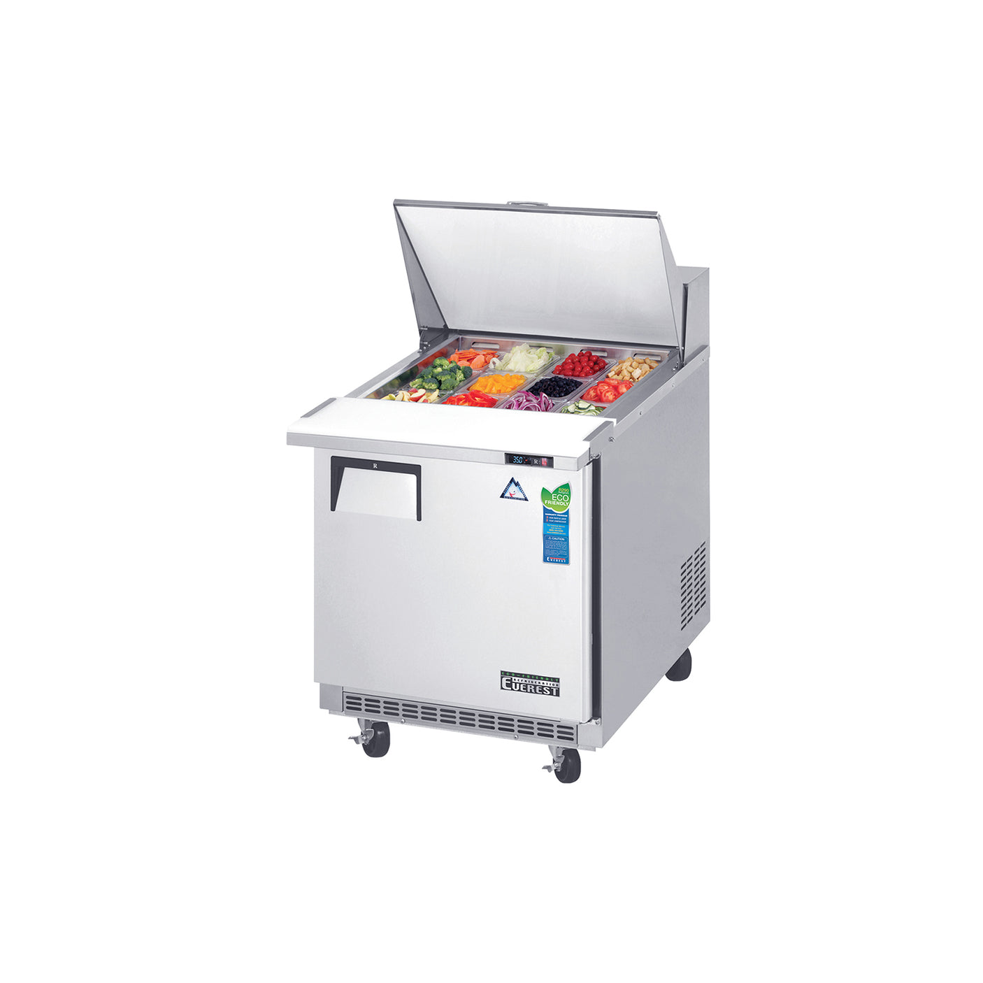 Everest EPBR1 27 3/4" Stainless Steel Mega Top Sandwich Salad Prep Table, 1 Solid Door