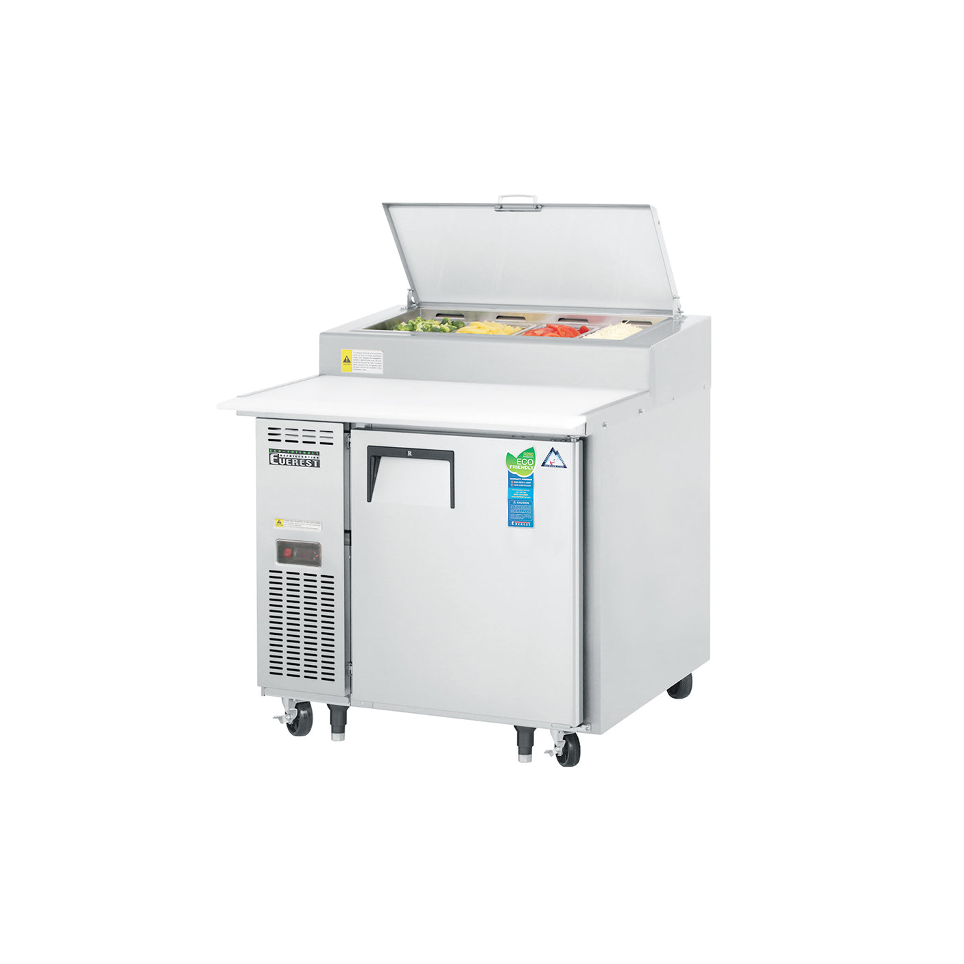 Everest EPPR1 35 5/8" Stainless Steel Pizza Prep Table Refrigerator, 1 Solid Door