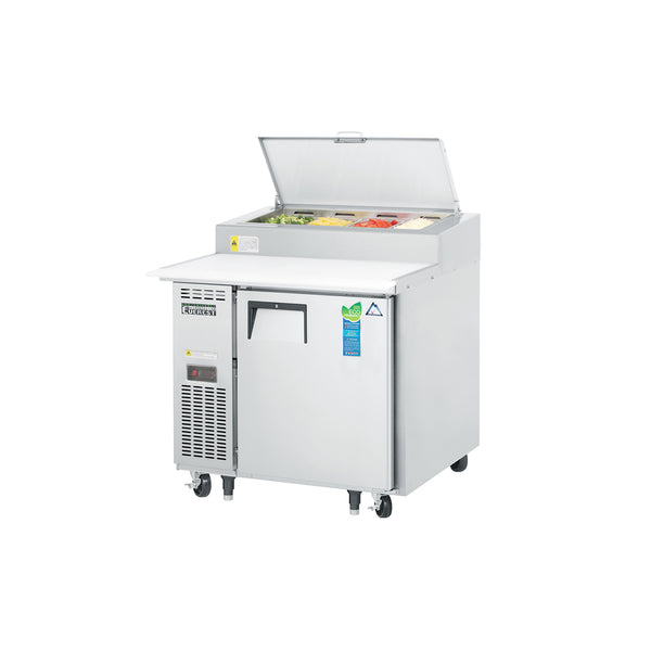 Everest EPPR1 35 5/8" Pizza Prep Table Refrigerator 1 Solid Door, Stainless Steel