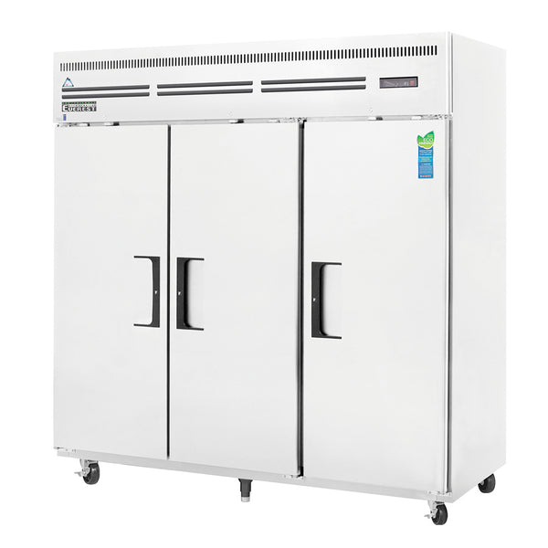 Everest ESF3 74 3/4" Reach-In Freezer with 3 Solid Full Doors, Top Mount, Stainless Steel, 71 cu. ft.