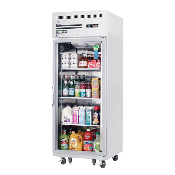 Everest ESGR1 29 1/4" Reach-In Refrigerator with Glass Full Door, Top Mount, Stainless Steel, 23 cu. ft.