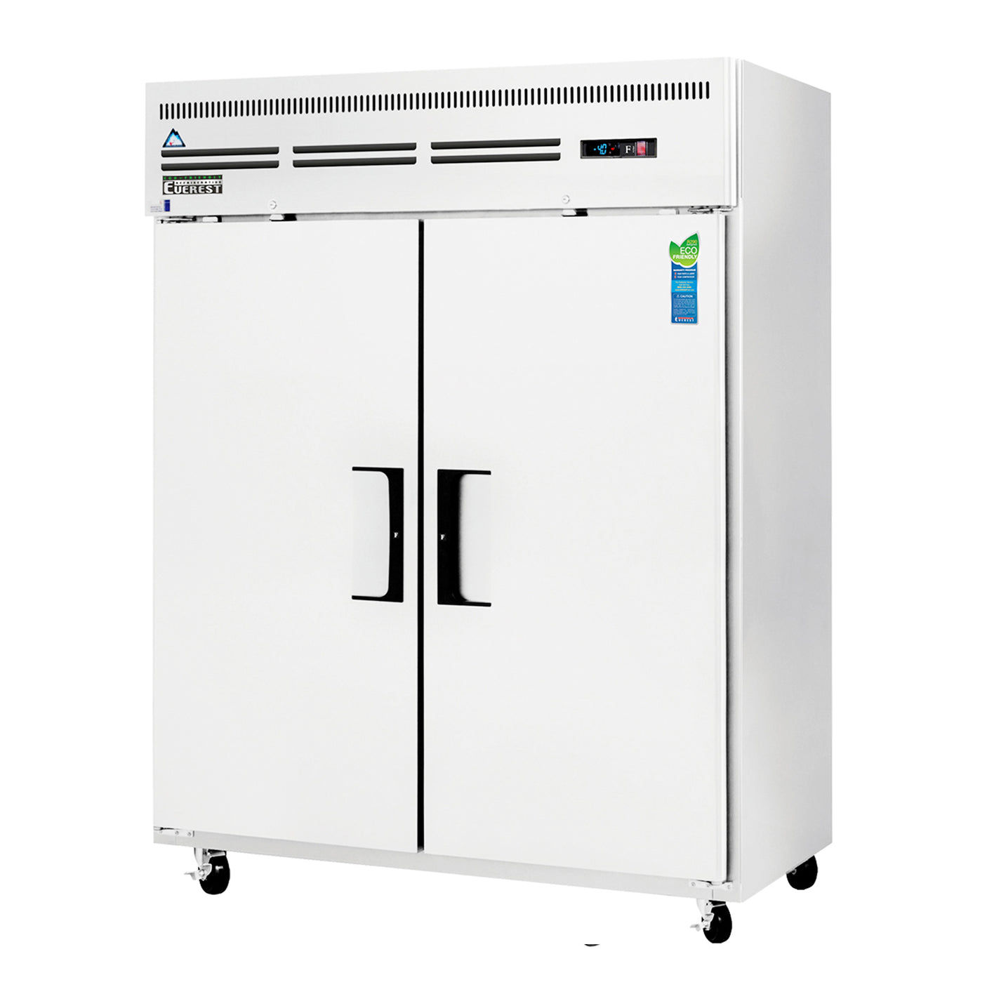 Everest ESWF2 59" Stainless Steel 55 cu. ft Reach-In Freezer, 2 Solid Full Doors, Top Mount