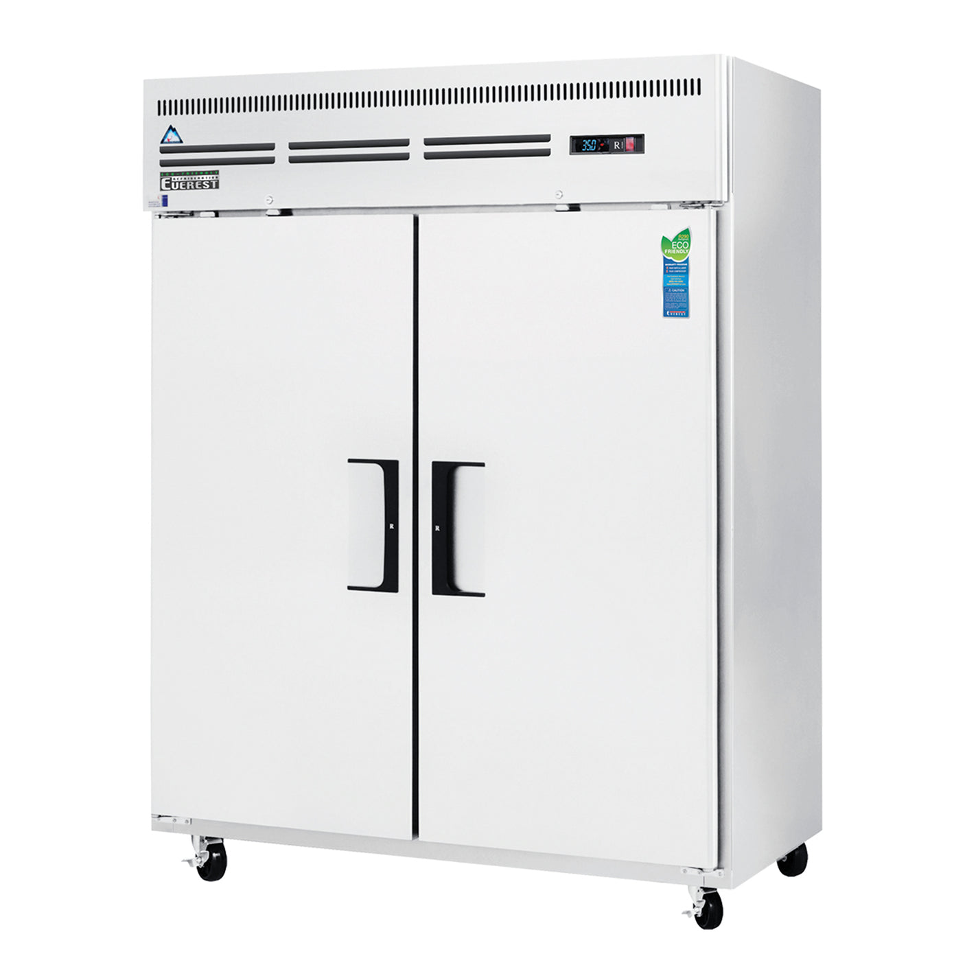 Everest ESWR2 59" Stainless Steel 55 cu. ft Reach-In Refrigerator, 2 Solid Full Doors, Top Mount
