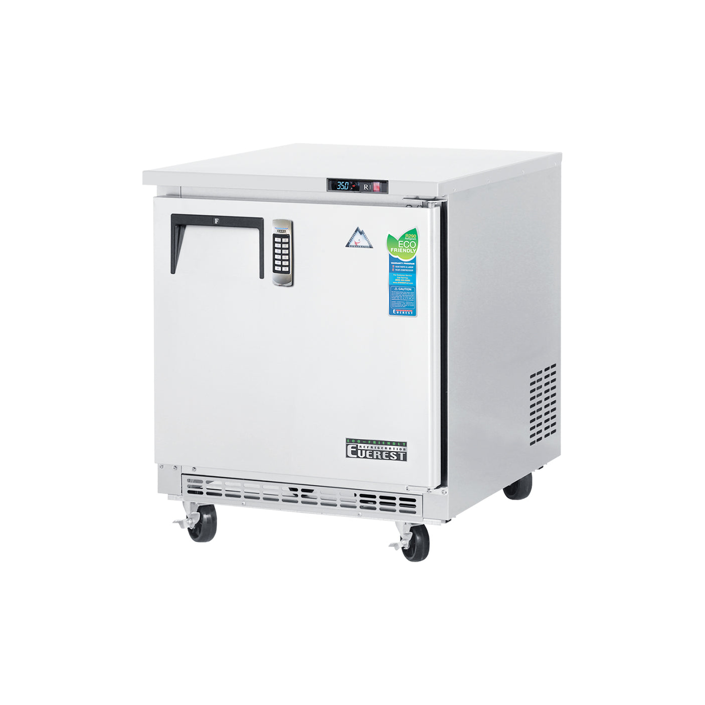 Everest ETBR1-LAB 27 3/4" Stainless Steel 7.5 cu. ft Laboratory Refrigerator, 1 Solid Door