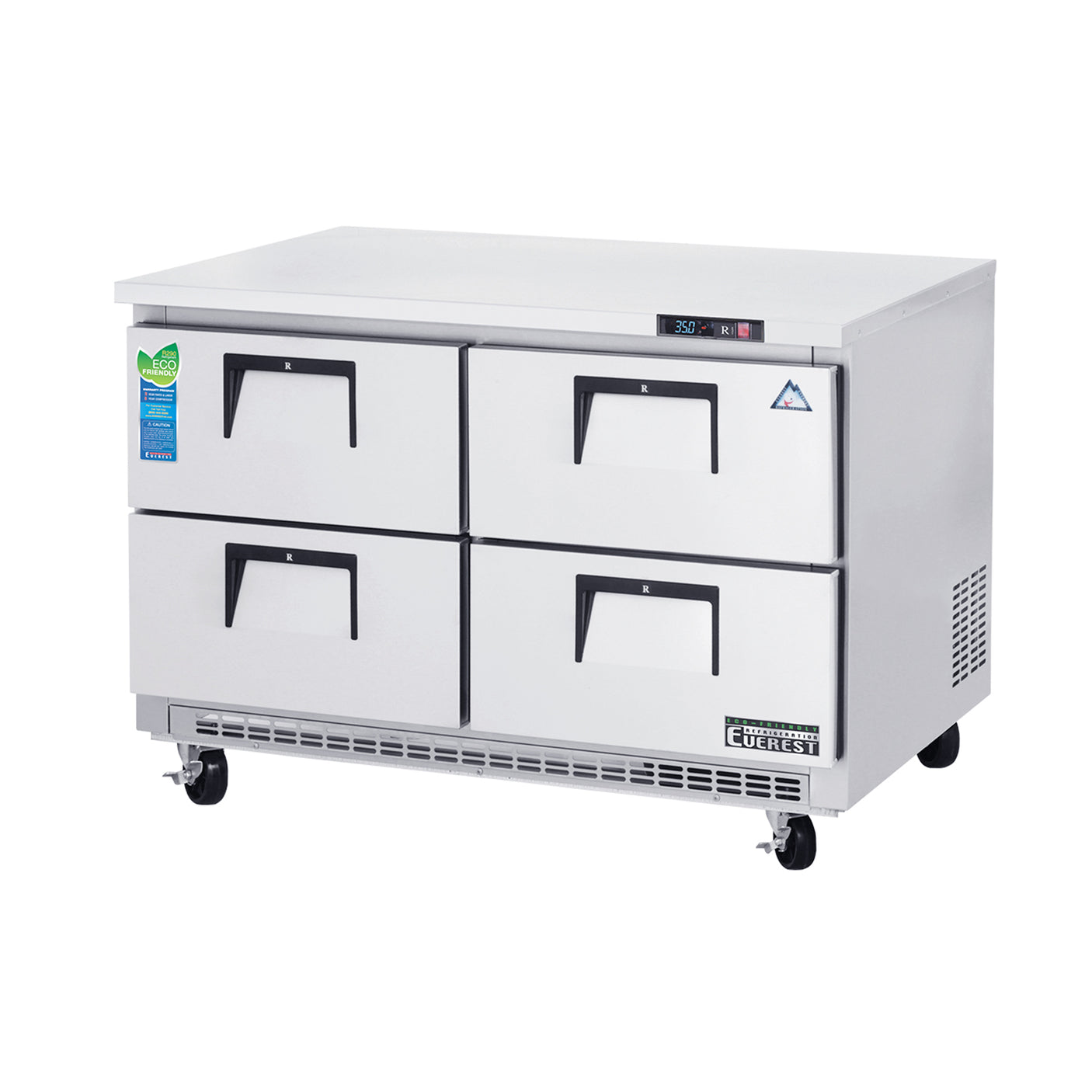 Everest ETBR2-D4 47 1/2" Stainless Steel 14 cu. ft Undercounter Refrigerator, 4 Drawers