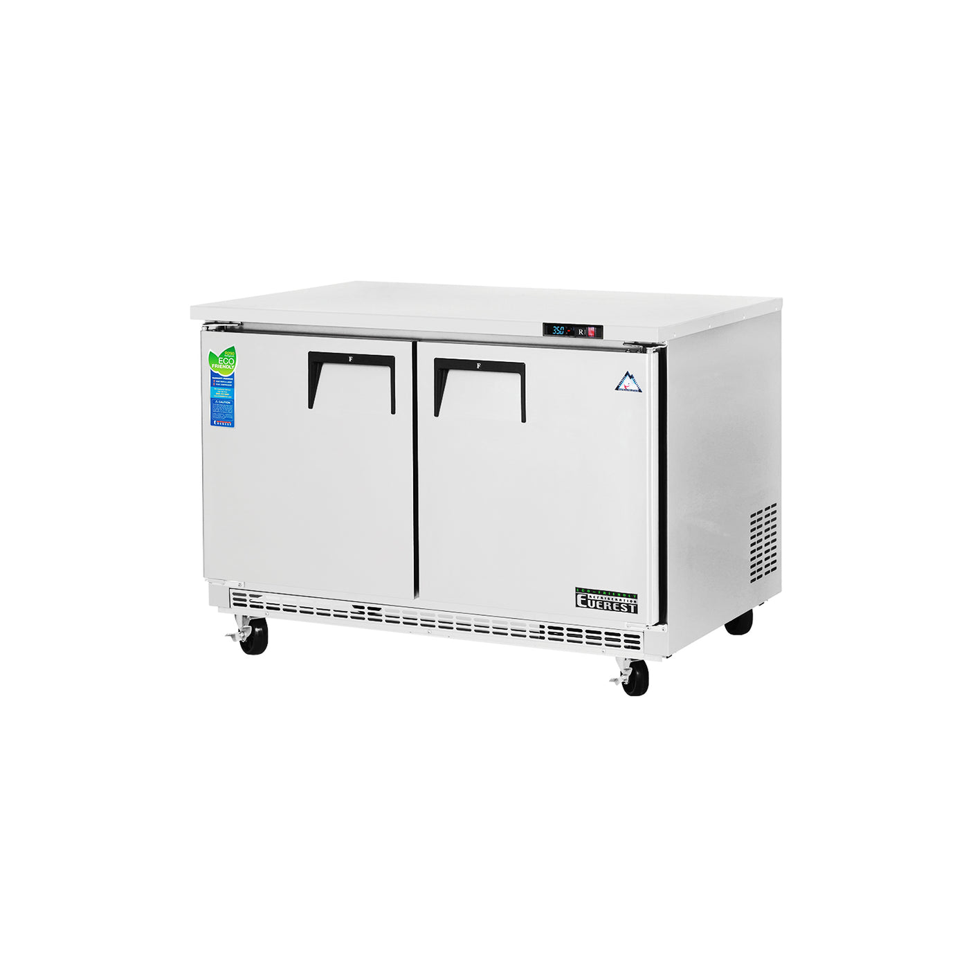 Everest ETBR2 47 1/2" Stainless Steel 14 cu. ft Undercounter Refrigerator, 2 Solid Doors
