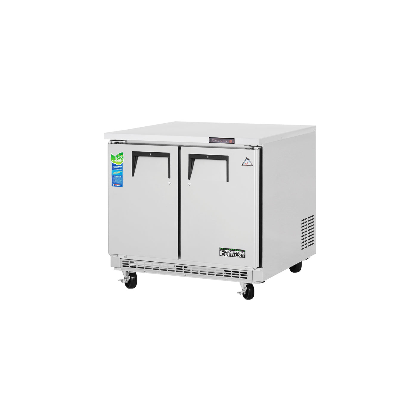 Everest ETBSF2 35 5/8" Stainless Steel 10 cu. ft Undercounter Freezer, 2 Solid Doors